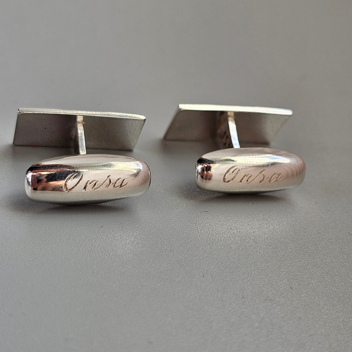 Vintage 1970s Martti Viikinniemi Finnish Silver Modernist Cufflinks 1970