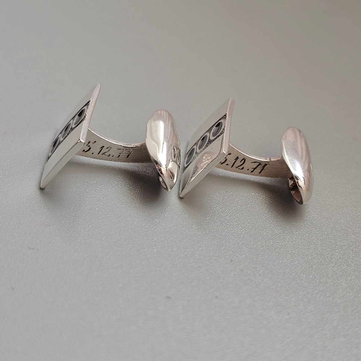 Vintage 1970s Martti Viikinniemi Finnish Silver Modernist Cufflinks 1970