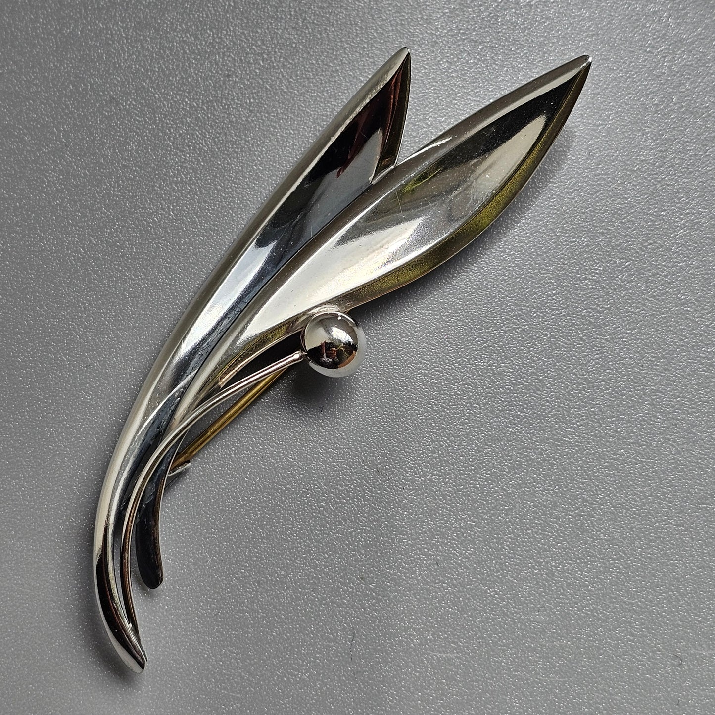 Vintage 1960s Finnish Modernist Silver Flower Brooch Elis Kauppi Kupittaan Kulta 1960