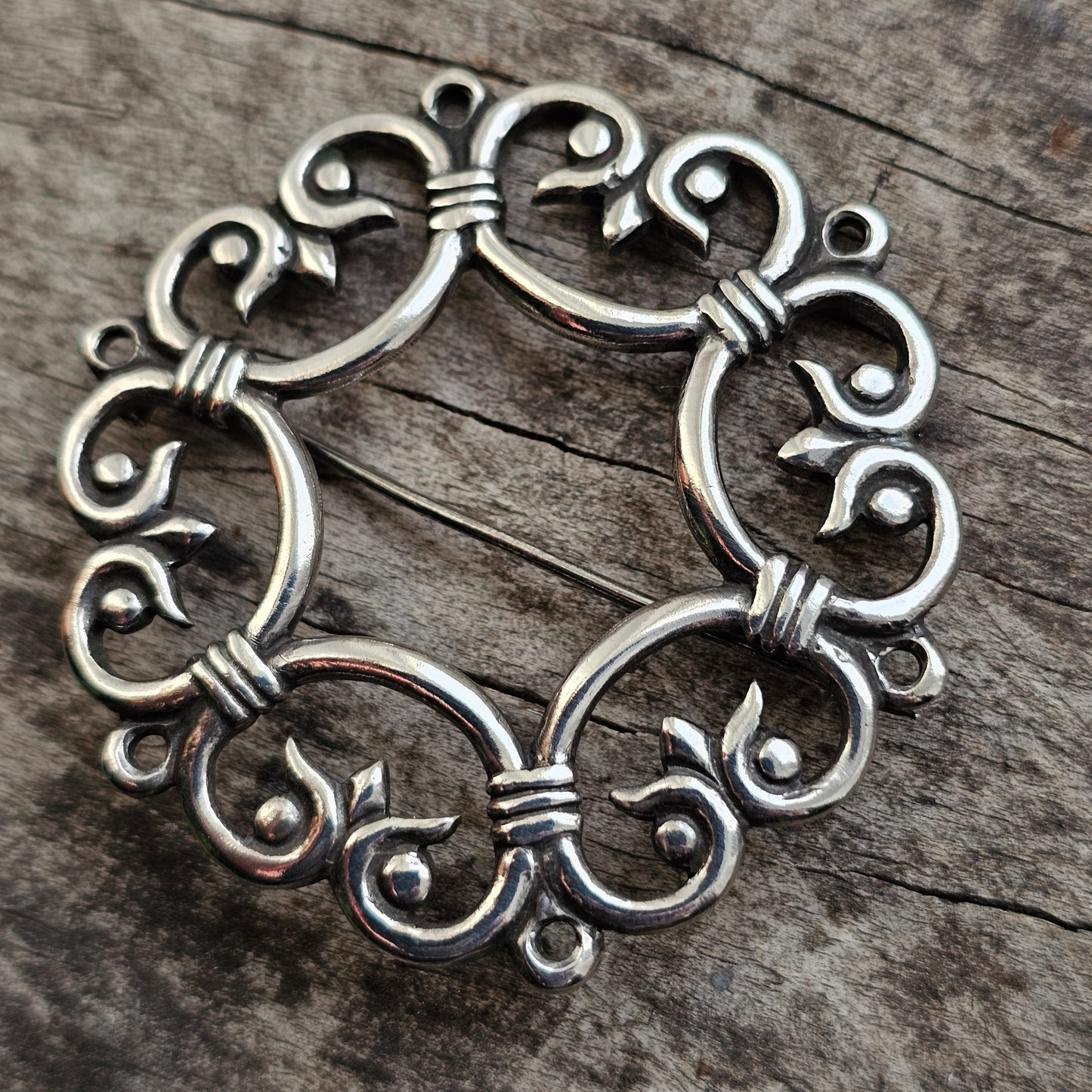 Rare Early Finnish Kalevala Koru Middle Ages Style Suotniemen Solki Silver Brooch 1930s 1939