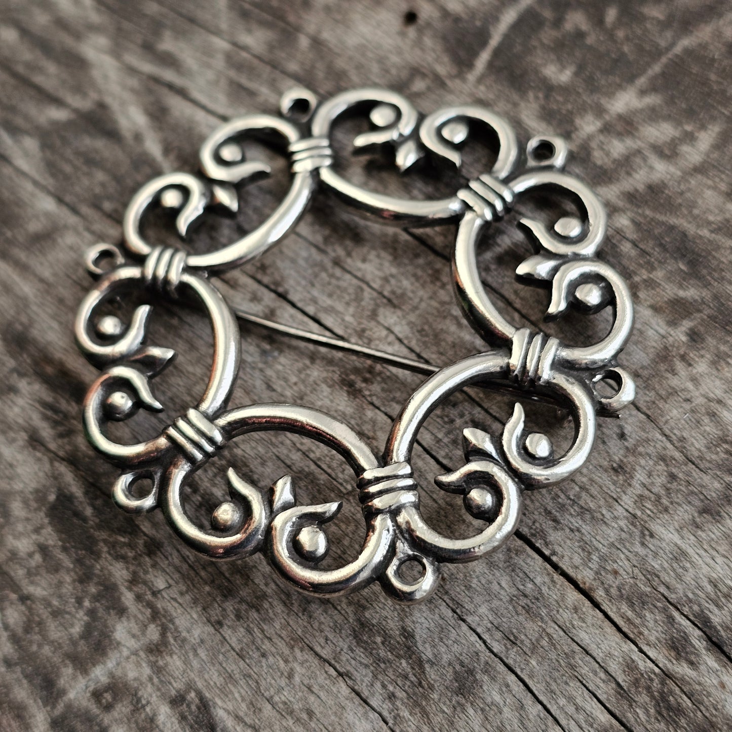 Rare Early Finnish Kalevala Koru Middle Ages Style Suotniemen Solki Silver Brooch 1930s 1939