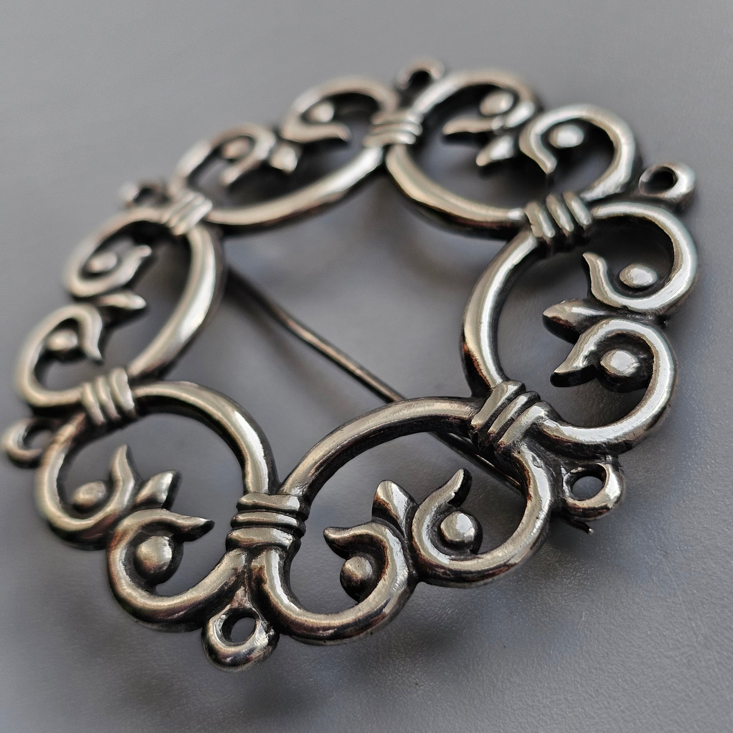 Rare Early Finnish Kalevala Koru Middle Ages Style Suotniemen Solki Silver Brooch 1930s 1939