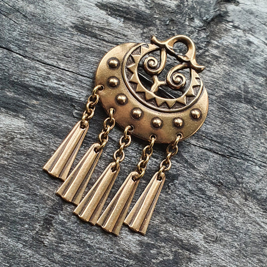 Kalevala Koru Moongoddess Bronze Brooch by Germund Paaer