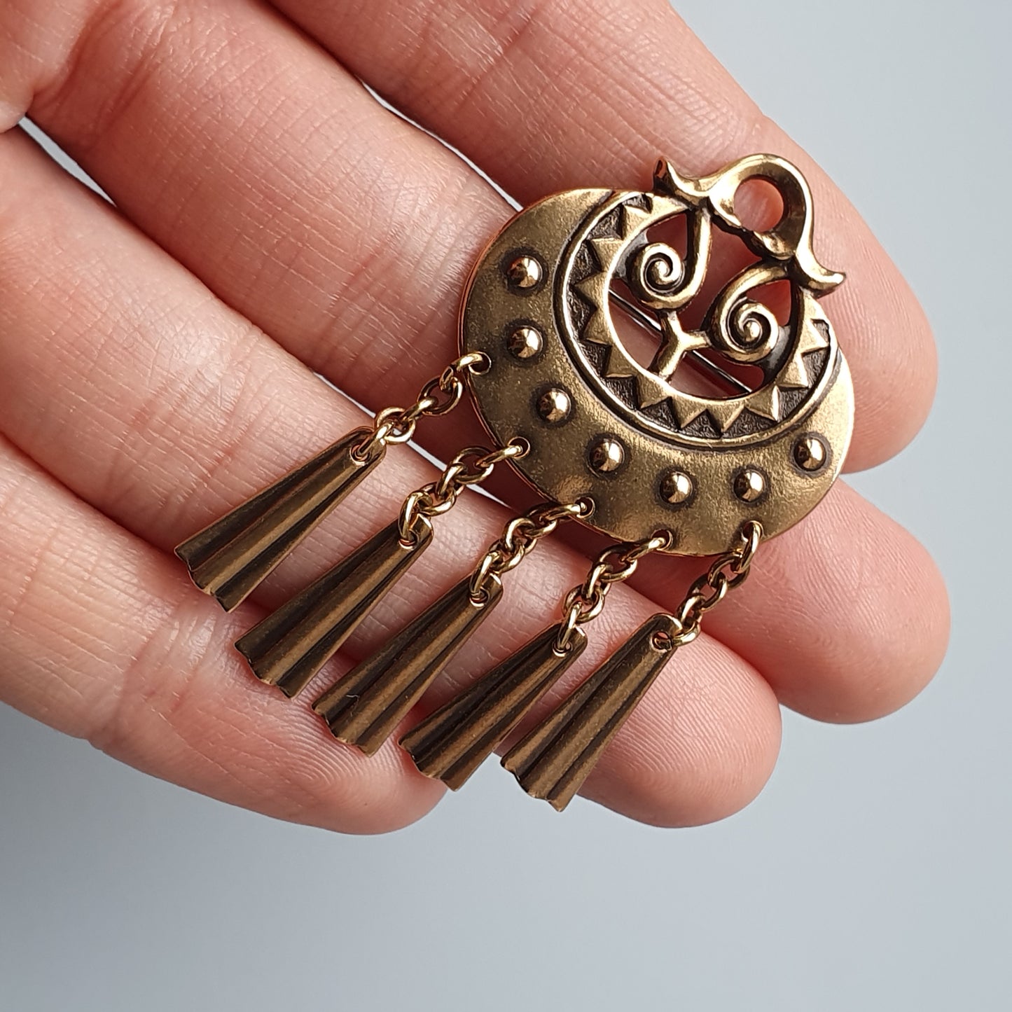 Kalevala Koru Moongoddess Bronze Brooch by Germund Paaer