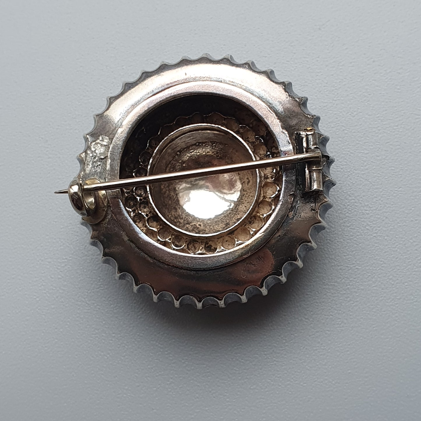 Antique 19th Century Victorian Silver Target Brooch