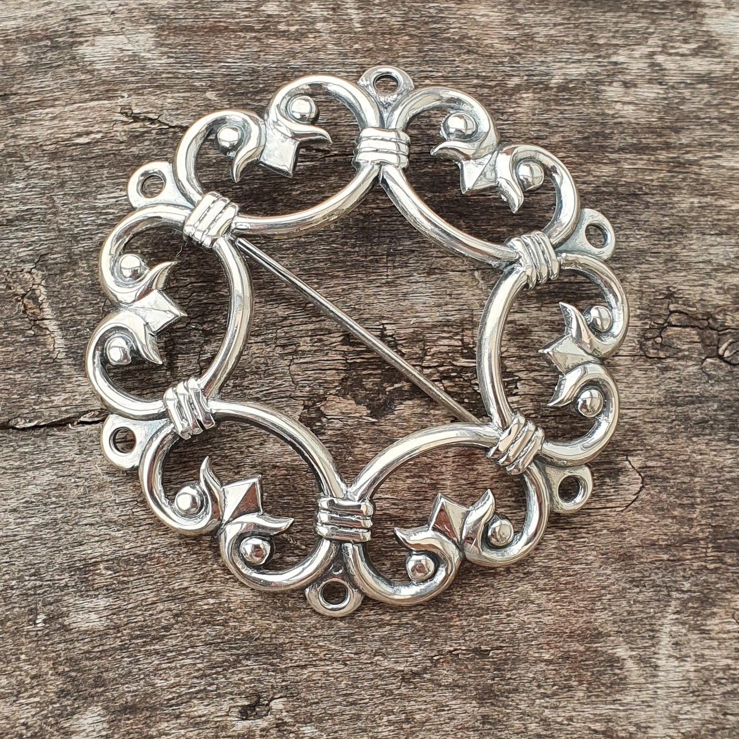 Finnish Kalevala Koru Middle Ages Style Suotniemen Solki Silver Brooch