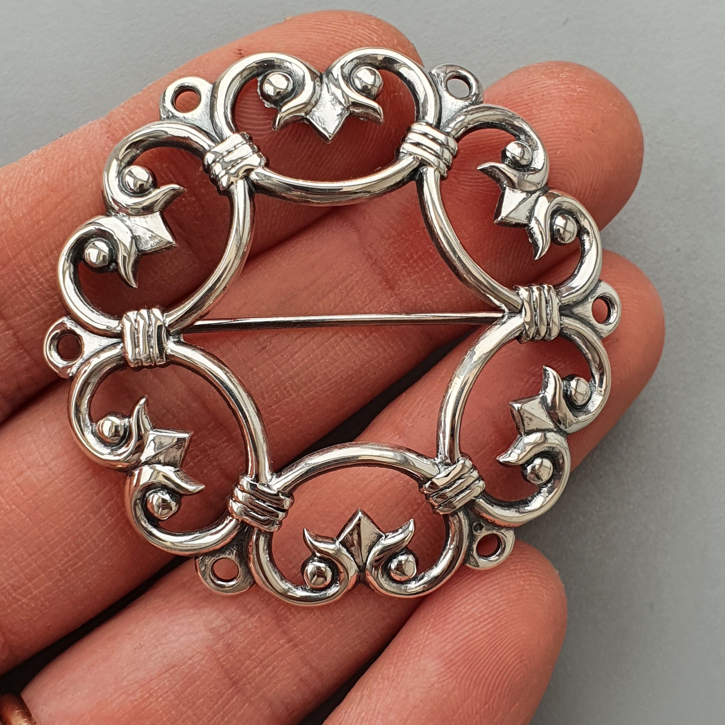 Finnish Kalevala Koru Middle Ages Style Suotniemen Solki Silver Brooch