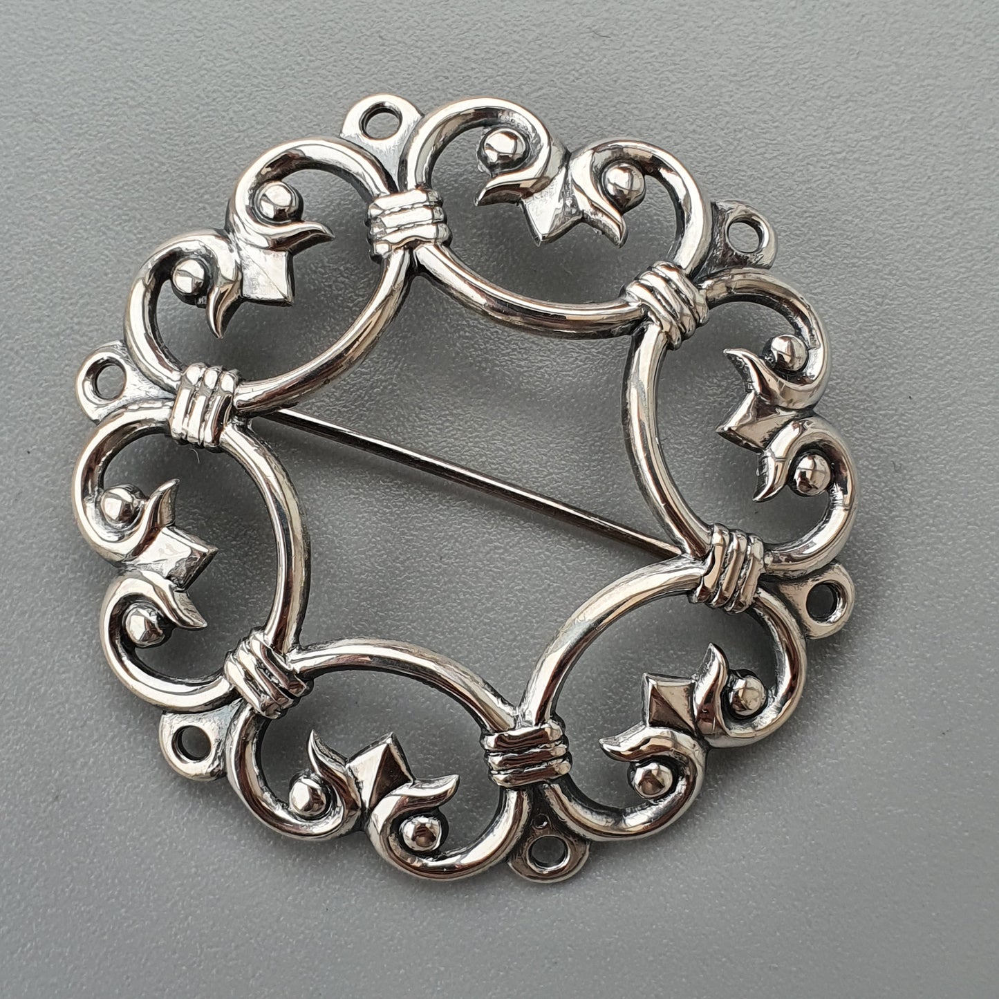 Finnish Kalevala Koru Middle Ages Style Suotniemen Solki Silver Brooch